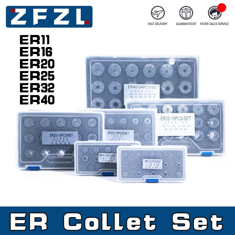 1Set ER11 ER16 ER20 ER25 ER32 ER40 Spring Collet AA High Precision 0.005mm CNC Milling Tool Holder Engraving Machine Lathe