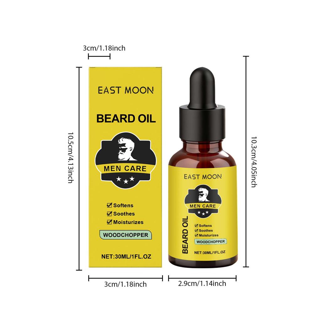 30ml Men's Beard Oil – Softens and Conditions Beard Hair, Nourishes the Skin Underneath, and Smoothes Frizz. A Refreshing, Non-greasy Formula.