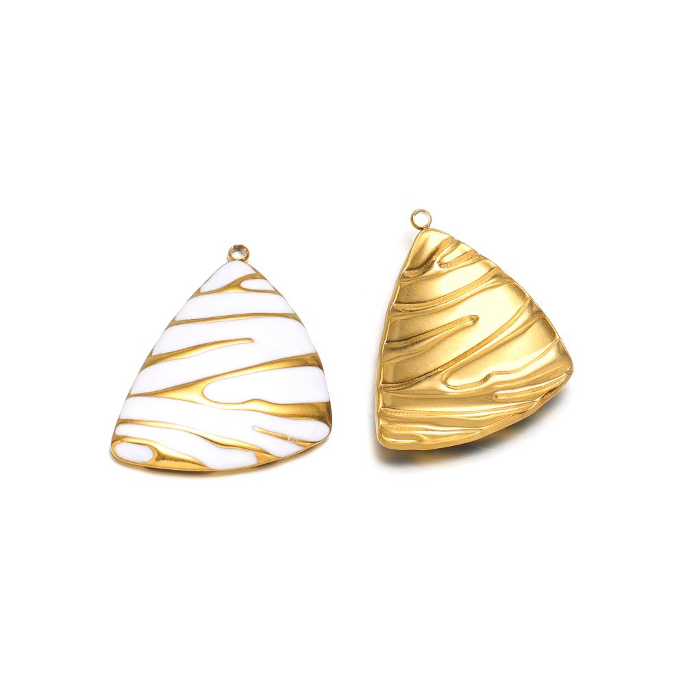 5pcs Stainless Steel Enamel Triangle Charms for DIY Jewelry Findings Necklace Pendant Bracelets Earrings Making Eardrop Supplies
