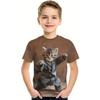 Children's Fun and Bizarre 3D Digital Printed Boys' Personalized Round Neck Short Sleeved T-shirt
