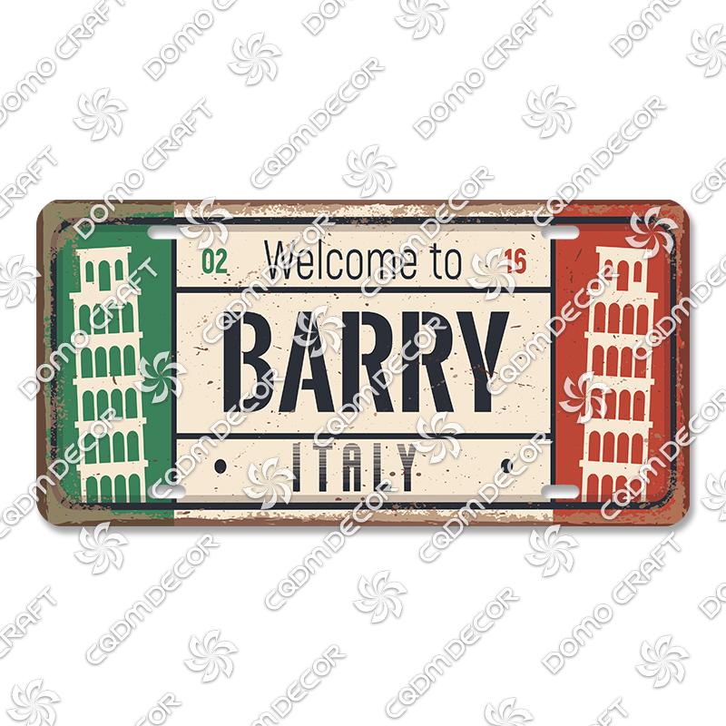 

Italy Cities Poster Metal Tin Signs Rome Milan Turin Metal Plate Retro Wall Decor Garage Car Club Living Room Home Wall Decor 15x30cm