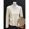Temperament Soft Waxy Semi-turtleneck Sweater Bottoming Shirt Women's Autumn and Winter Velvet Thickened Solid Color Knitted Top with Inside