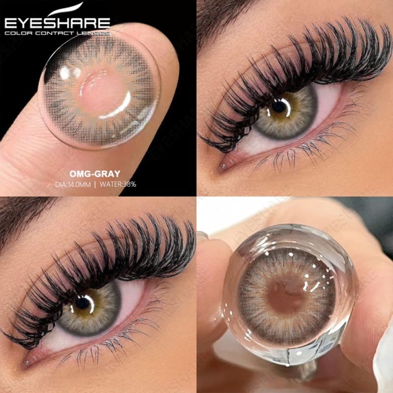 EYESHARE 1 Pair PATTAYA Brown Contact Lenses for Eyes 14.2mm Natural Lenses Yearly Use Cosmetics Pupil