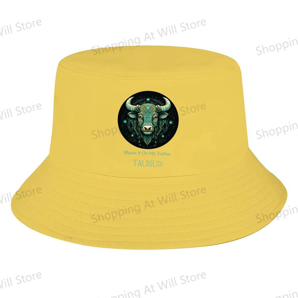 Taurus Zodiac Sign Unisex bob Bucket Hats Men And Women Outdoor sports cap Creative Gift
