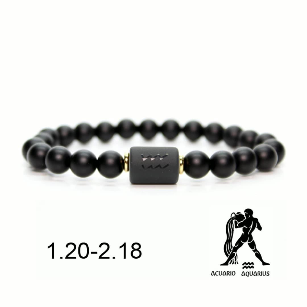 

Браслет-подвеска Hombre Ювелирные изделия Пара Натуральные бусины унисекс Мужская 12 созвездий Агата 01 Aquarius