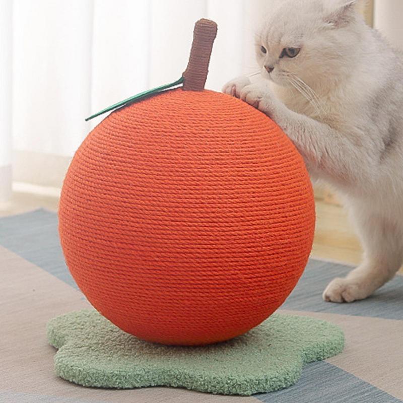Sisal Ball Cat Toy Orange Shape Cat Toys For Indoors Cats Cat Ball Toy Cat Grinding Claw Ball Cat Toy Sisal Scratcher Ball To