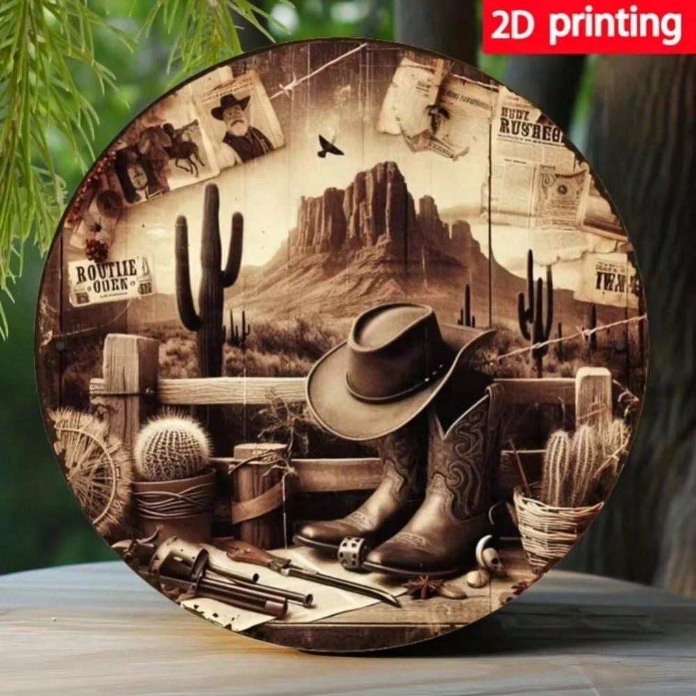 Metal Tin Sign Western Cowboy Wall Art Home Decor Vintage Kitchen Bar