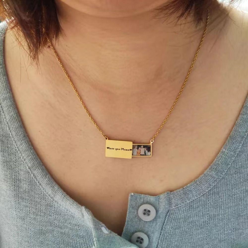 Electroplating Personalized Necklace Drawer Style Locket Pendant Fashion Necklace Dress Up