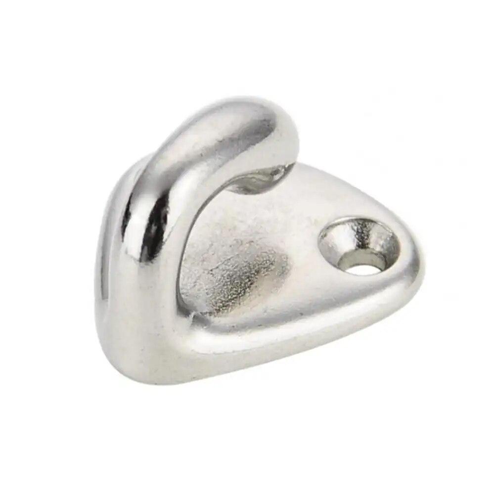 2pcs Marine 316 Stainless Steel Mini Boat Fender Hook Carabiner Pad Eye Marine Sailing Silver Fender Hooks 27mm X 27mm