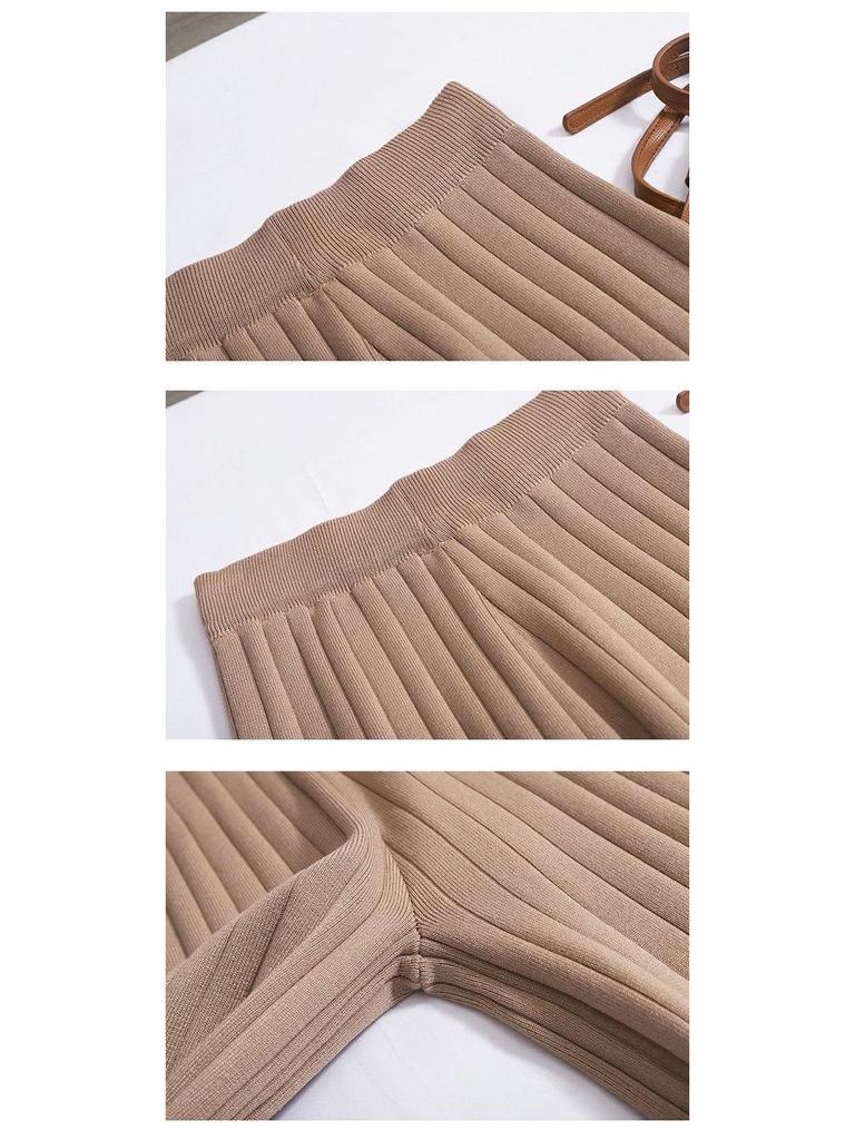 Women's Knitted Sweater Set: Buttoned Cardigan Vest with High-Waist Ribbed Knit Long Pants - Fashionable & Casual 3-Piece Style