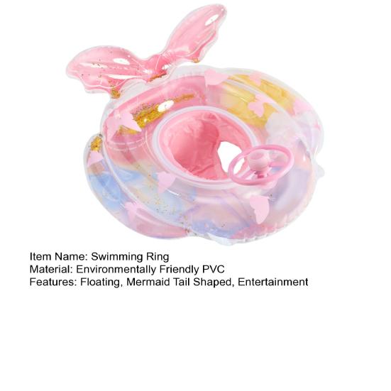 Mermaid Pool Float Mermaid Tail Shaped Inflatable Swimming Ring with Seat Infant Pool Floaties for Baby Girls Boys Toddlers