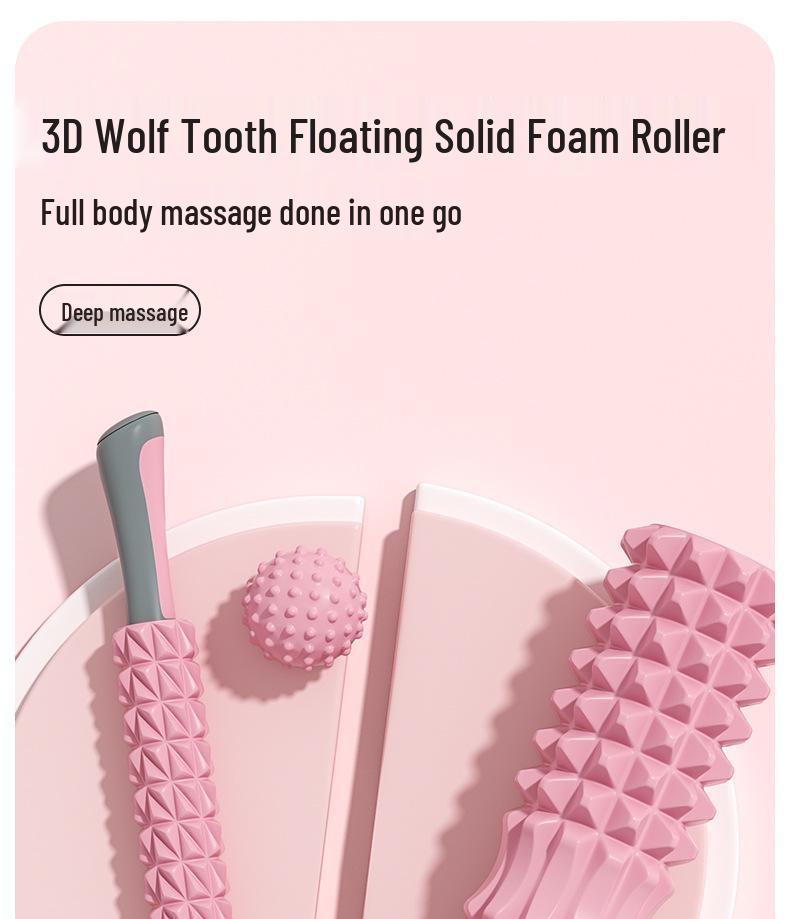 Solid Foam Yoga Roller Wolf Teeth Massage Stick EVA Muscle Relaxer
