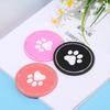 7CM Round Cup Holder Dog Paw Pattern Rhinestone Soft Silicone Anti Slip Mats Bling Crystal Car Coasters Interior Accessories