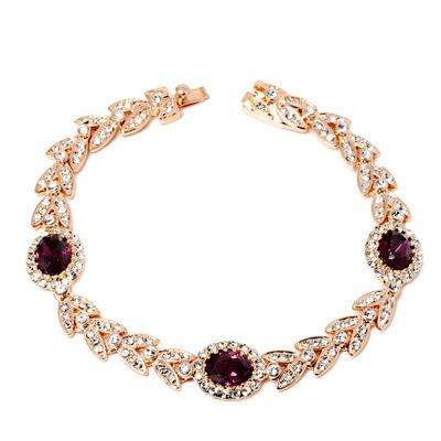 

Luxury Leaf Zircon Bracelets for Women Party Wedding Short Chain Accessories Crystal Fashion Jewelry Bangle on Hand H046 18CM