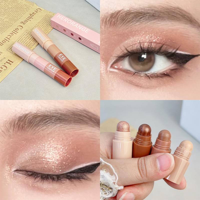 

Набор теней-карандашей 4 в 1 Бархатно-матовый пигмент Шиммер Комбинация для макияжа Розовый Коричневый Мини-карандаш для теней Косметика для макияжа #2