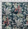 oneOone Cotton Cambric Dark Teal Blue Fabric Tropical Floral Sewing Material Print Fabric By The Yard 42 Inch