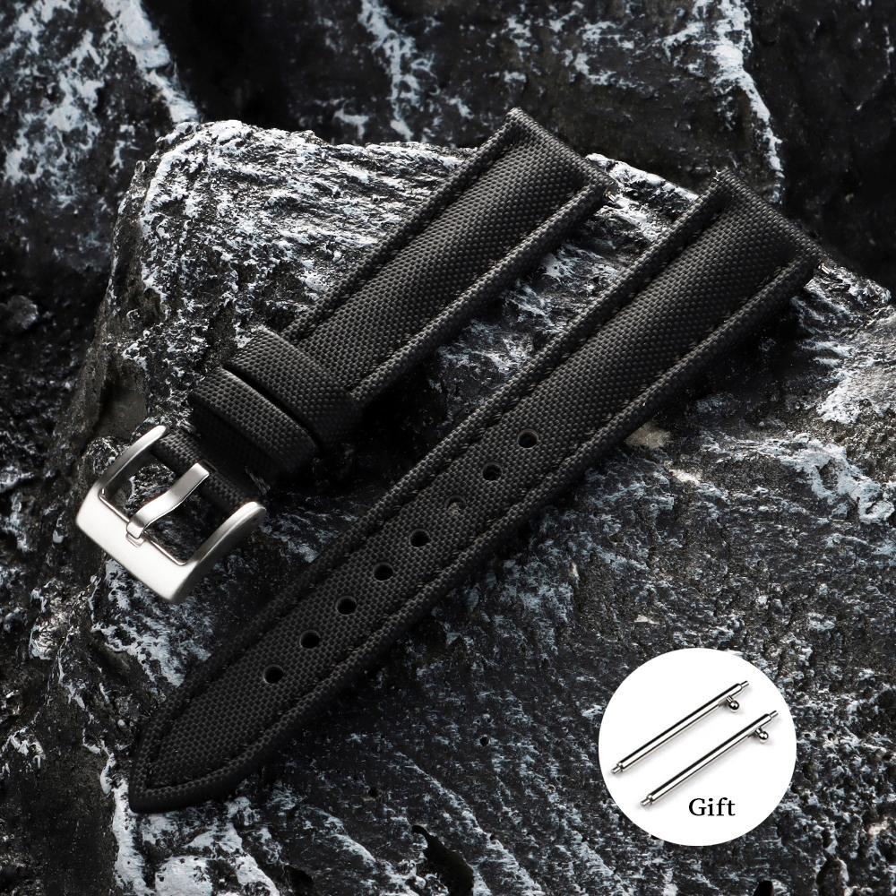 Sailcloth Watch Strap 18mm 19mm 20mm 21mm 22mm Nylon Waterproof Watchband for Omega for Seiko Men Women Quick Release Bracelet