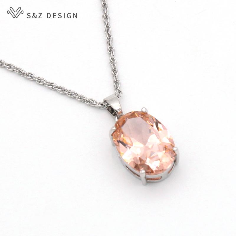 

Модное ожерелье в форме овального яйца с кубическим цирконием, ожерелье для женщин, свадебное ожерелье цвета розового золота, вечерние украшения