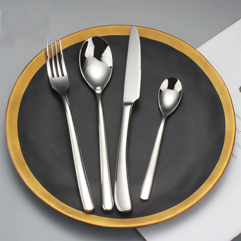 Stainless steel cutlery French Moonlight seriesSpoon/Fork/Knife Kit Hotel Western food steak gift set Portable dinner Cutlery