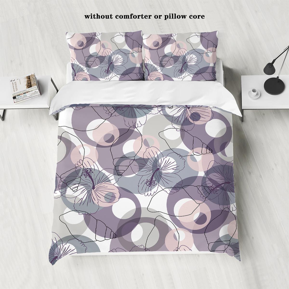 

Home Textile Three-Piece Digital Printing 90G Abraded Cloth Duvet Cover Pillowcase Hand-Painted Flower 135x200cm