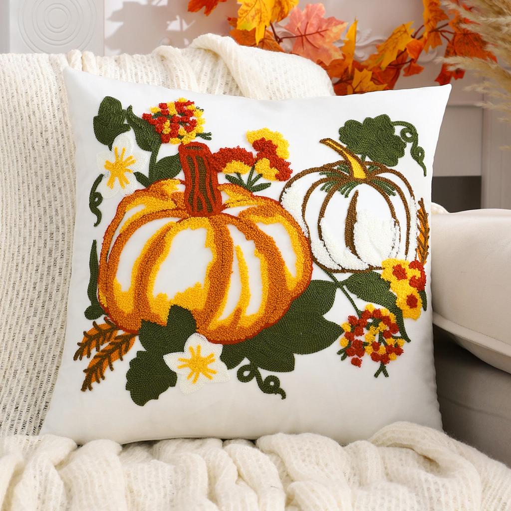 Maple Leaf Pillow Cover - Seasonal Decorative Pillowcase For Fall Home Decor
