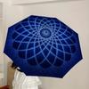 1pc Blue Geometric Mandala Pattern Umbrella with Plastic Handle,Suitable for All Seasons Home Travel Outdoor UmbrellaDD1344