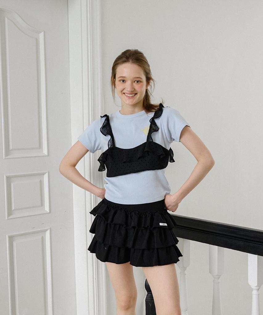 Leteoli Cancan Banding Mini Skirt_Black