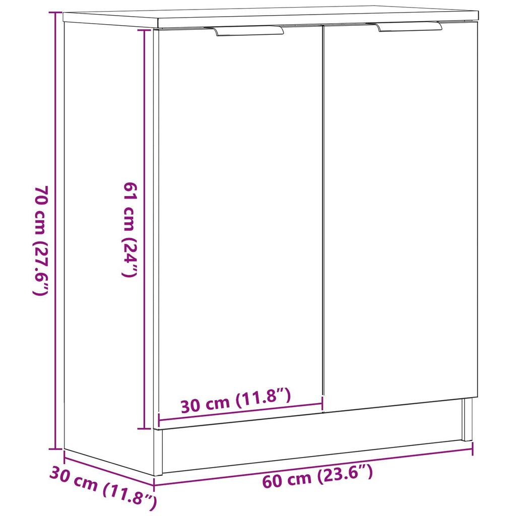 Modern Sideboard, Stylish Dining Room Sideboard, Double-door Hallway Sideboard, Living Room Storage Cabinet, 60x30x70 Cm