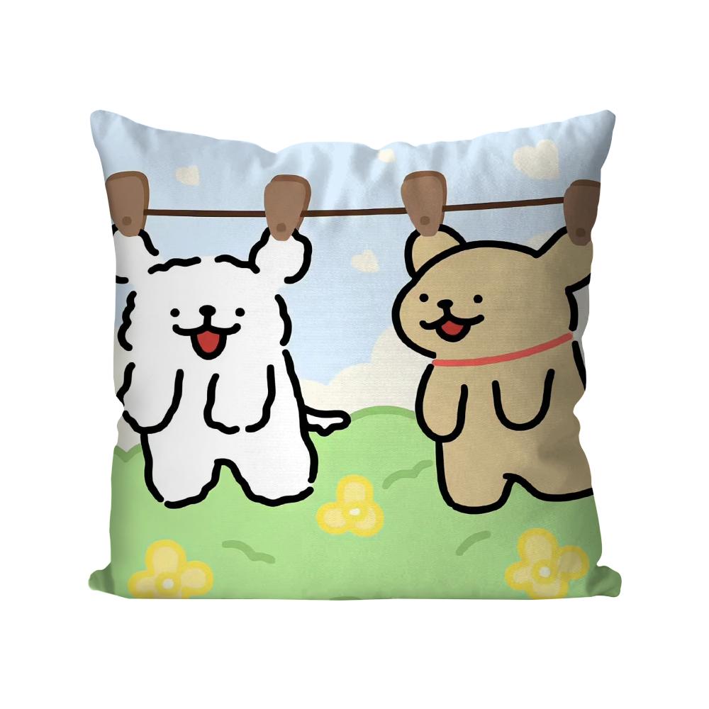 1pc M-Maltese Animation Pillow Case Square Pillow Bedroom Sofa Leisure Comfort Cushion Car Living Room Home Decoration 40X40