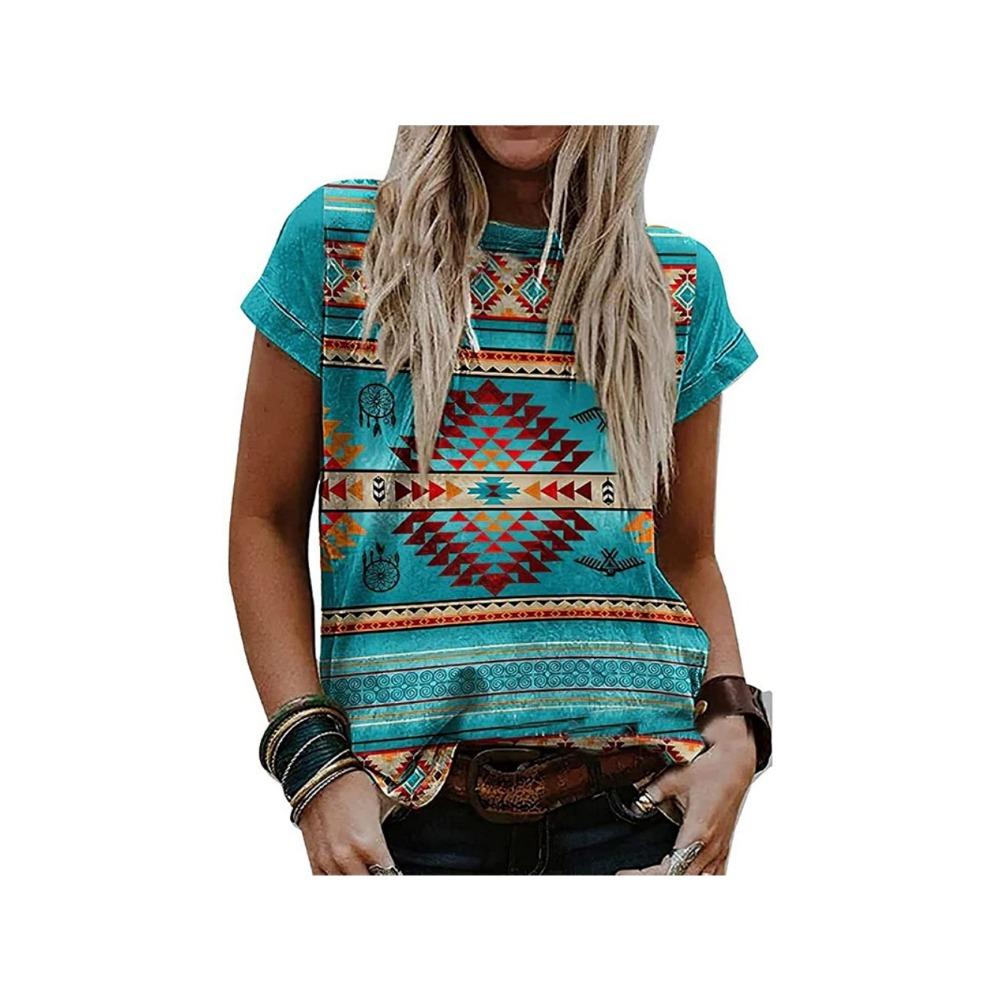 Sommer Geometrie Westlichen Ethnischen Stil T-shirt 3D Drucken Frau Streetwear T Shirts Harajuku Übergroßen Tees Tops Frauen Mädchen Kleidung