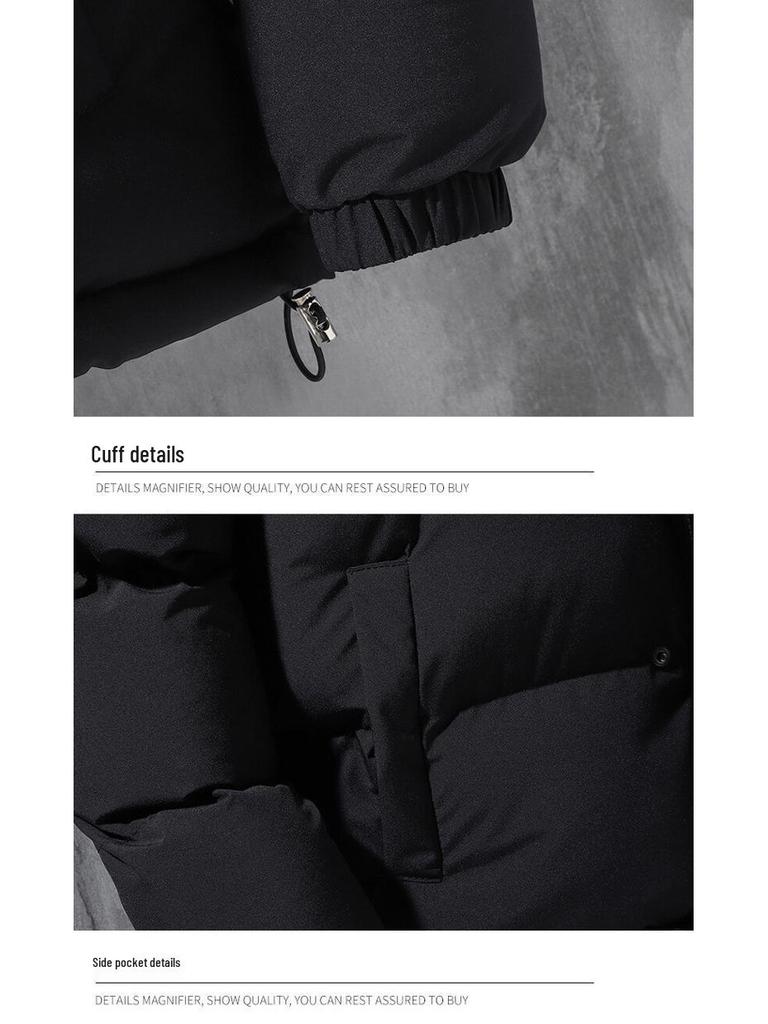 2025 Herren Baumwolljacke im Faux-Zweiteiler-Look: Verdickte, Kapuzen-Winteroberbekleidung mit Plüschpolsterung