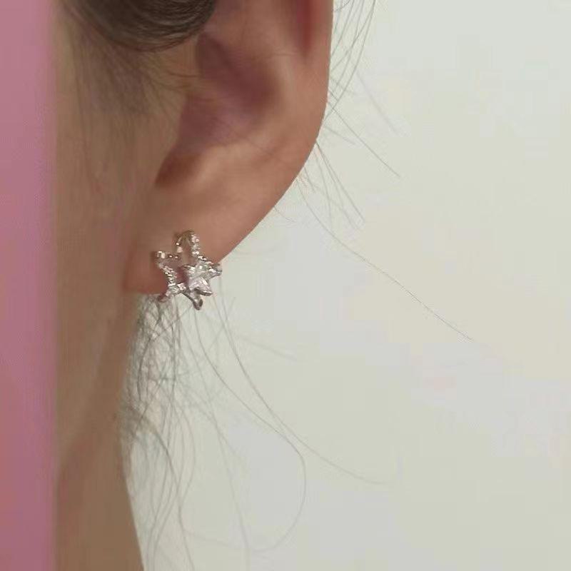 Trendy Korean Girlish Spring Flower Earrings: Versatile, Niche Design for Women