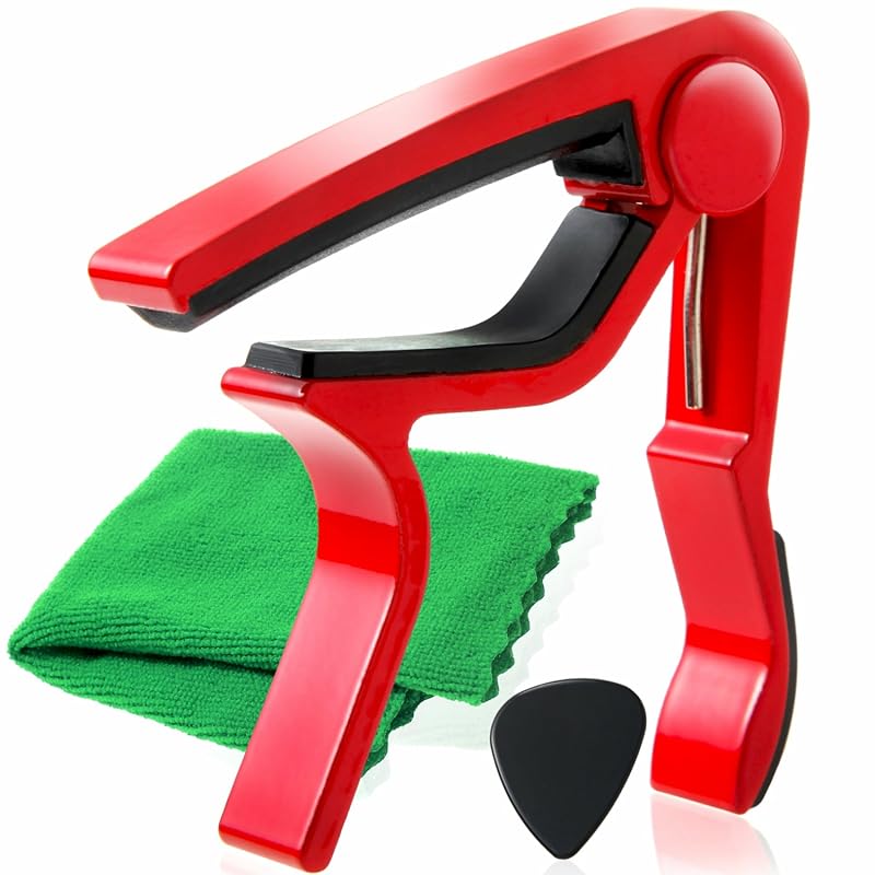 

Phoenix one touch guitar capo Tast [ type M ] For cleaning fiber cloth Safe and secure manufacturer warranty 3 piece set! fork Electric acoustic (red)