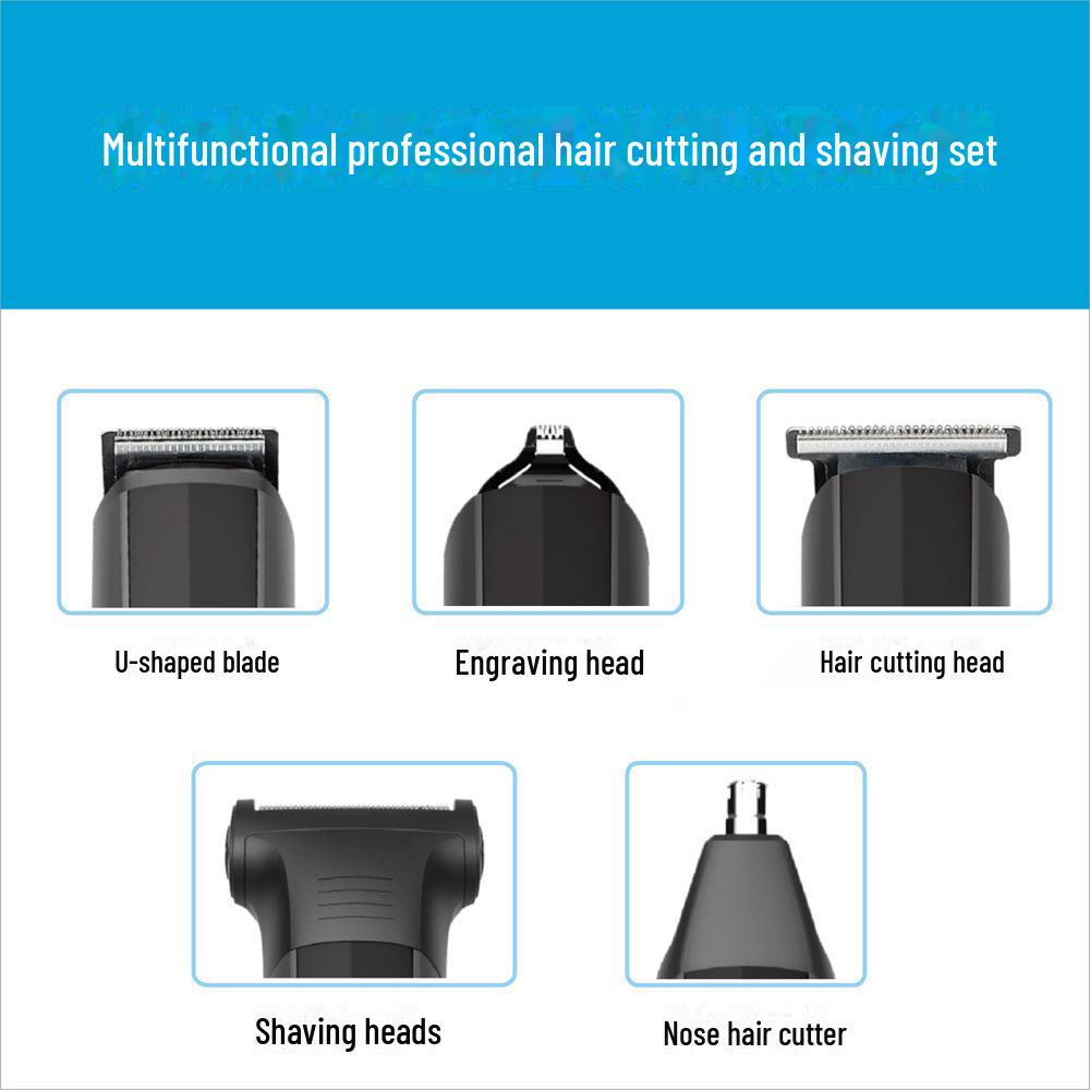 Multi-Function Rechargeable Hair Clippers: 5-in-1 Set for Salons