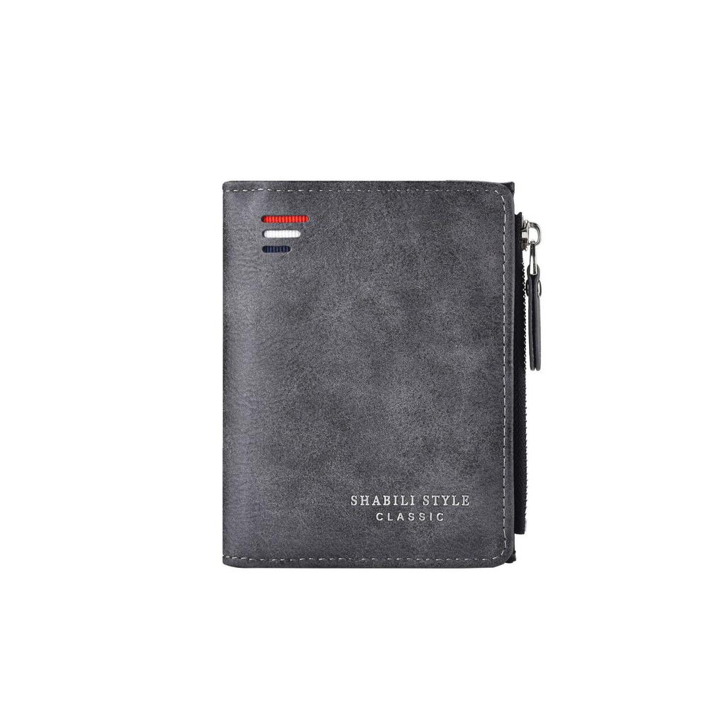 Men's High-End Casual Zipper Wallet - Short, Large Capacity, Multifunctional Billfold & Coin/Card Holder.