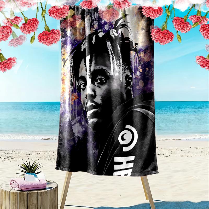 Juice Wrld Print Beach Towel, Large Soft Quick Dry Towel for Beach Camping Swimming