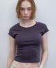 Aendeuel Cap Sleeve Slim T-Shirt - Charcoal