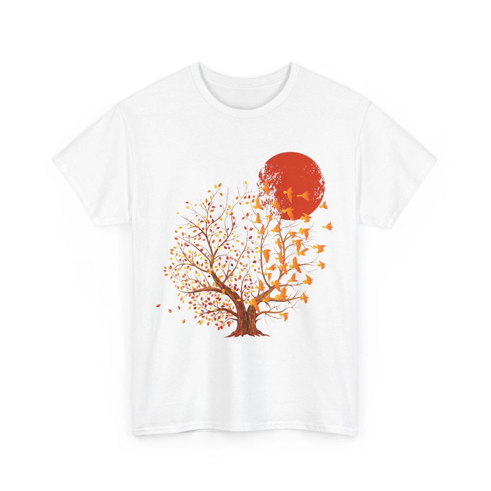 Tree Birds Shirt, Nature Wildlife Lovers Birding Moon Shirt, Birdwatching Shirt L