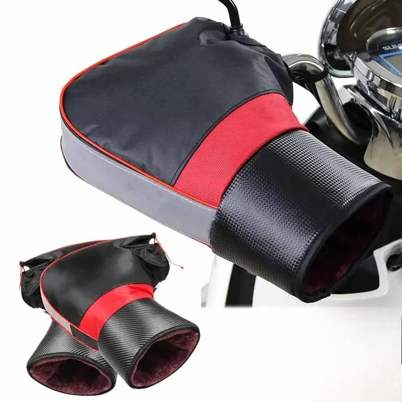 Protective Motorcycle Handlebar Gloves Muffs Thick Warm Rainproof Winter Warmer Universal Fit Scooter Bike Guantes Windproof