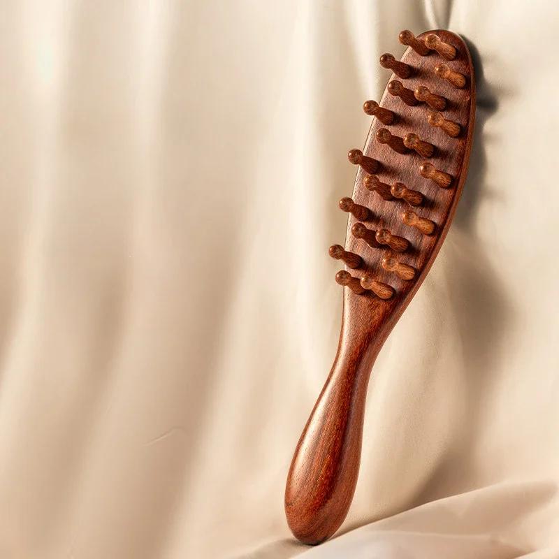 Wooden Therapy Massage Comb Scalp Head Massager Multi-Functional Natural Sandalwood Hair Brush Guasha Scraping Body Massage Tool