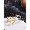 Minimalist Stainless Steel Metal Irregular Open Adjustable Ring for Women Rust Proof Distinctive Jewelry 2025