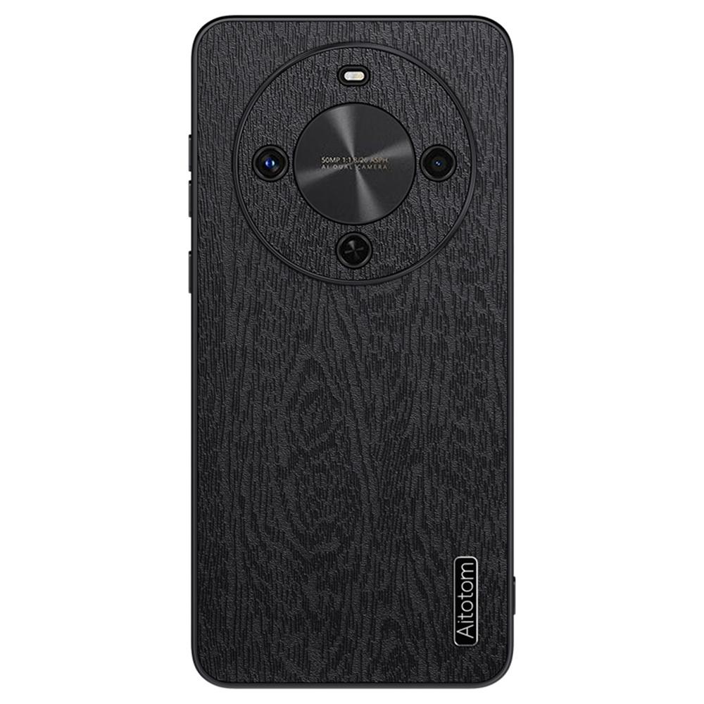 For Honor X70 5G Case Wood Texture PU Leather Coated PC TPU Phone Cover