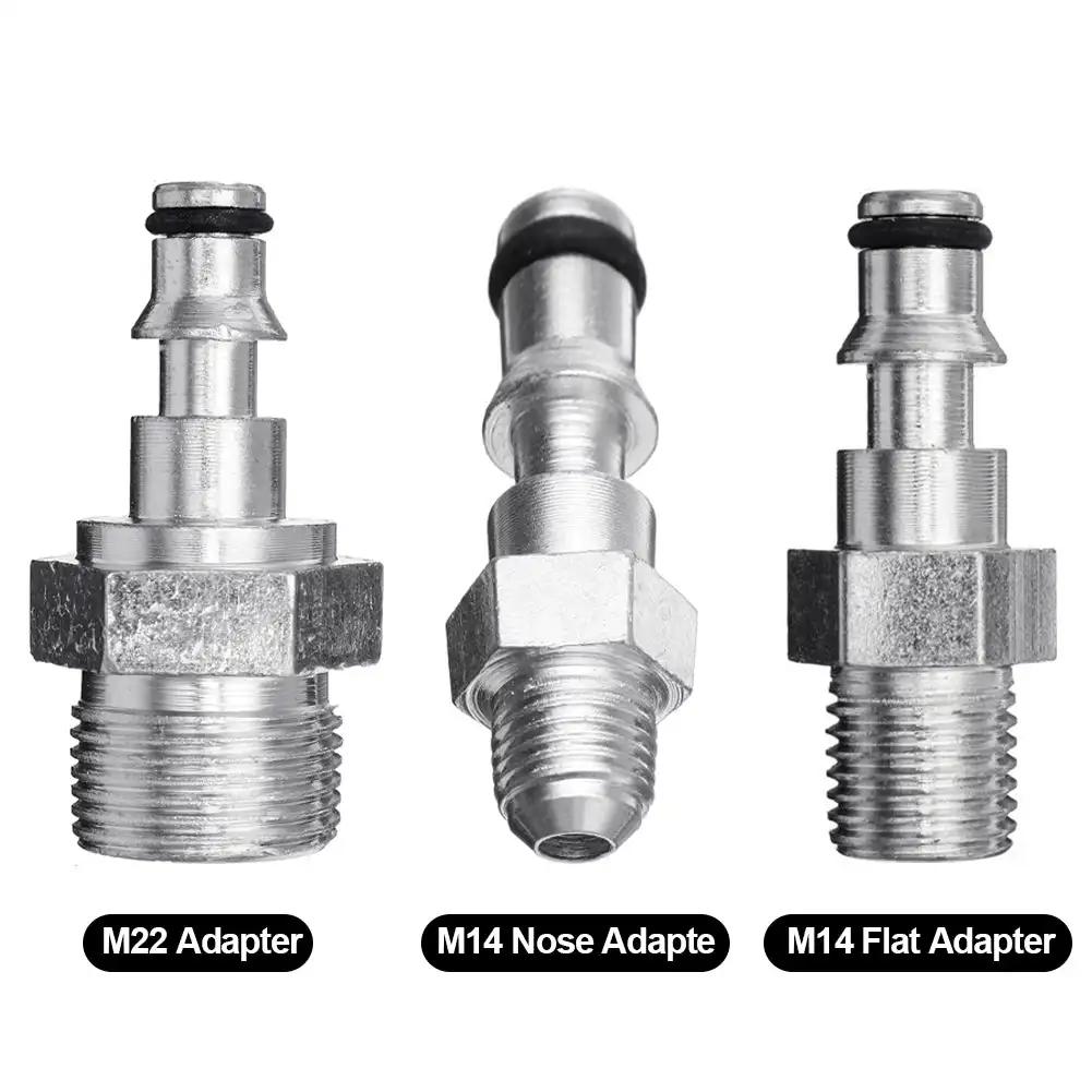 Högtryckstvättadapter Skumsprutmunstycke Mässingskontakt Snabbkoppling M14 M22 Hane Hona Koppling för Biltvättverktyg