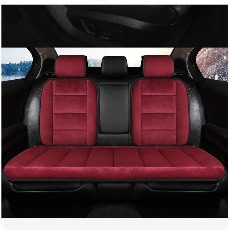 Coussin de Siège Auto d'Hiver Coton Duveteux Épaissi Peluche Courte Chaud Coussin de Siège Coussin de Canapé de Bureau Une Pièce avec Support Lombaire