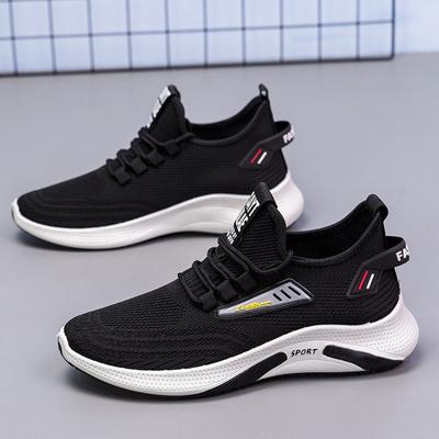 Men's Sports Shoes 2024 Summer New Men's Shoes Flying Woven Casual Shoes Manufacturers Trend Running Mesh Men's Shoes