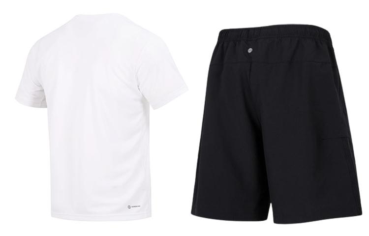 Men's Adidas Casual Sportswear Men's White+Black Crew Neck Moderate