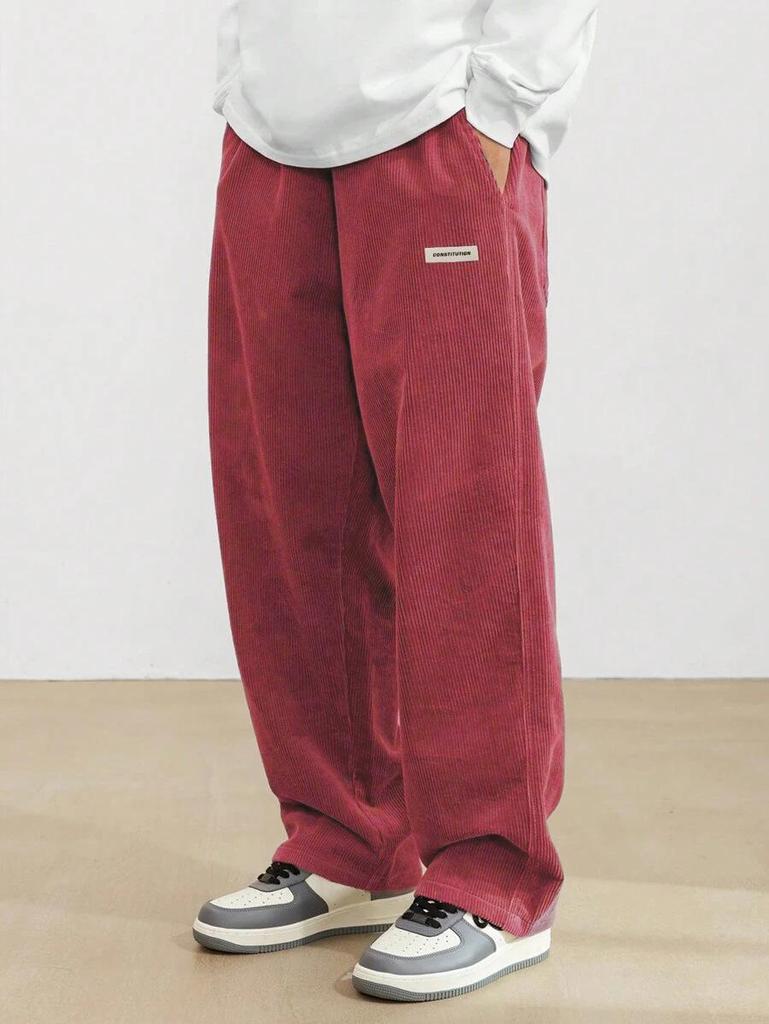 Men's Japanese Style Wide-Leg Cargo Pants - Autumn/Winter Casual Trousers
