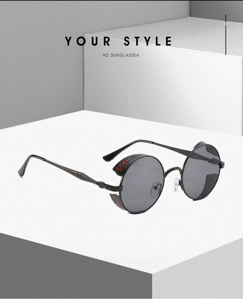 Steampunk round sunglasses UV resistant stylish vintage eyewear for men and women
