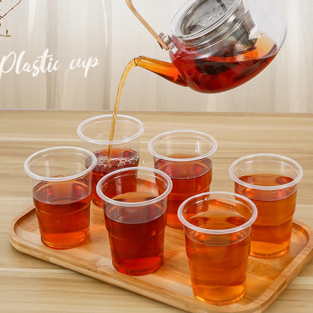 50/100PCS Disposable Clear Plastic Cup Outdoor Picnic Weddings For Parties Drinking Camping Bir D7B2