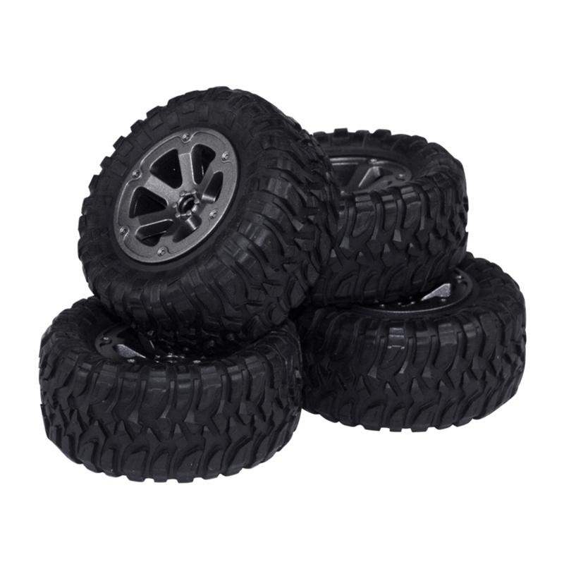 4PCS RC Military Truck 70mm Beadlock Wheel Tires & Rims Heavy Bearing Spare Part of MN90/91 FY001/002 1:12 Model for Car